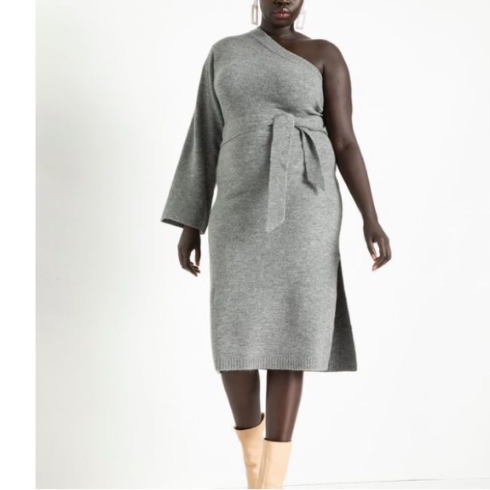 One Shoulder Sweater Dress